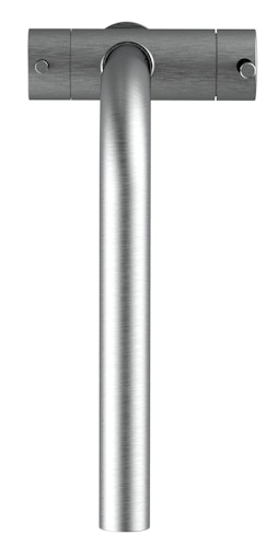 Kurze Variante - 3 Wege Wasserhahn Küchenarmatur, Edelstahl Massiv mit 360° schwenkbarem L-Auslauf, Gebürstet