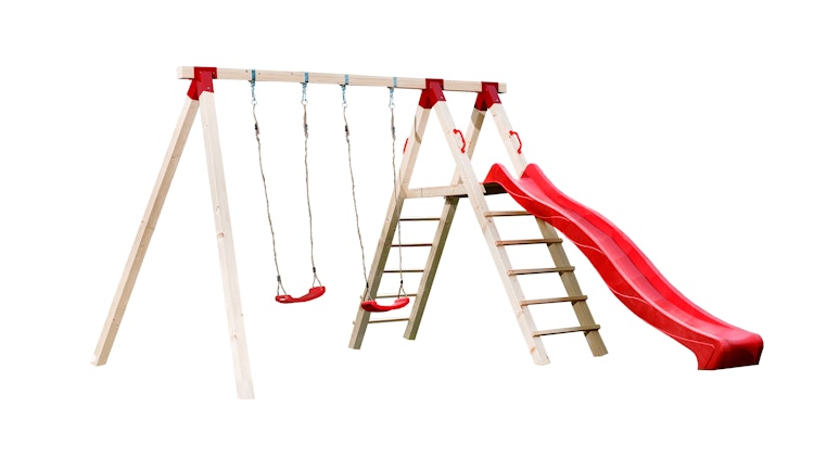 Weka Tabaluga Abenteuer-Doppelschaukel 816 A mit Podest und Rutsche