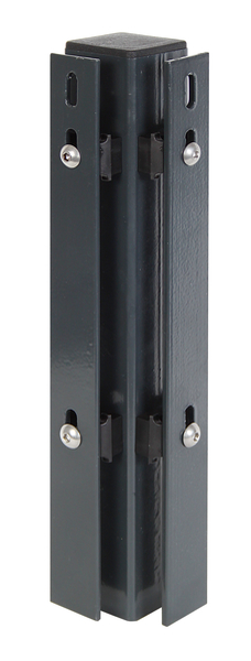 Alberts® Eckpfosten für Doppelstabmatten inkl. Flacheisen Anthrazit RAL 7016 2000 mm