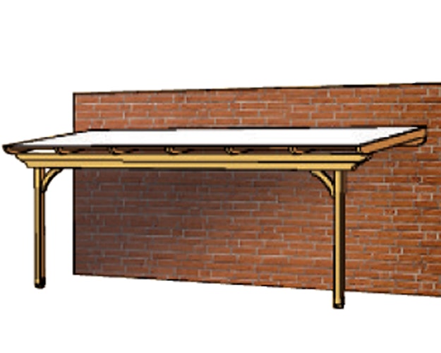 Skan Holz Terrassenüberdachung Ravenna aus Douglasie o. Mittelpfosten Breite 648 cm