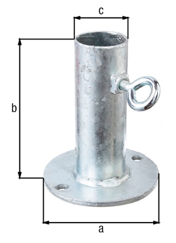 Alberts® Halter für Sonnenschirme,feuerverzinkt,zA,Platte ⌀100mm,f.Standrohr ⌀20-38mm 657246