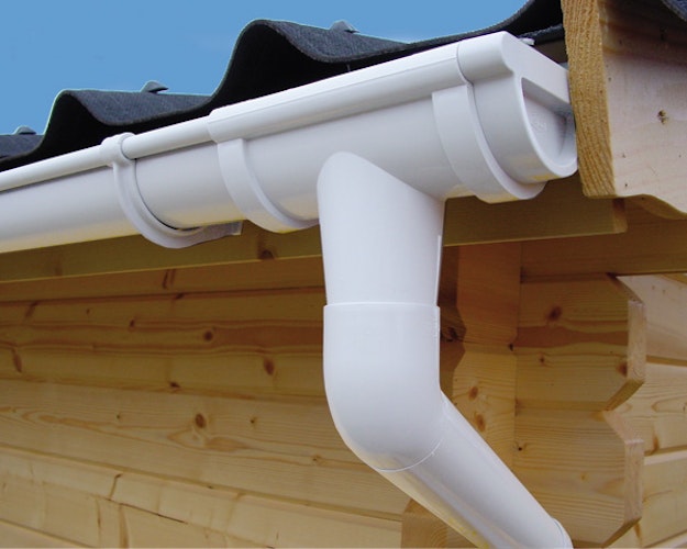 Kunststoff Dachrinnenset für Solid Gartenhaus Rignitz (S8969) und Rostock (S8970)