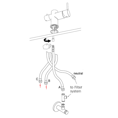 NIEDERDRUCK 3 Wege Wasserhahn Küchenarmatur, FL, mit 360° schwenkbarem Auslauf, abnehmbare 2 strahl Handbrause, Verchromt / Orange