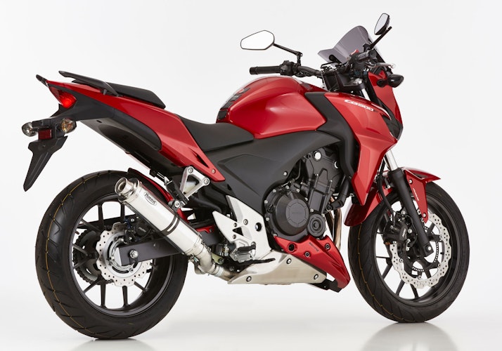 HURRIC SLIP-ON Schalldämpfer Supersport Aluminium poliert für HONDA CB500F,CB500X,CBR500R