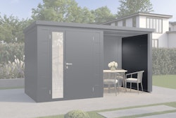 Wolff Finnhaus Seiten-/Rückwand 20 Metall Anthrazit für Terrassenanbau Ulrik & Linnea