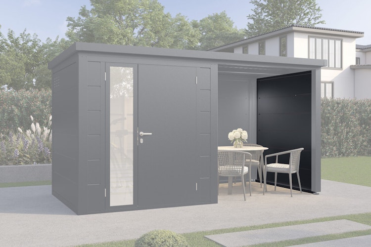Wolff Finnhaus Seiten-/Rückwand 20 Metall Anthrazit für Terrassenanbau Ulrik & Linnea