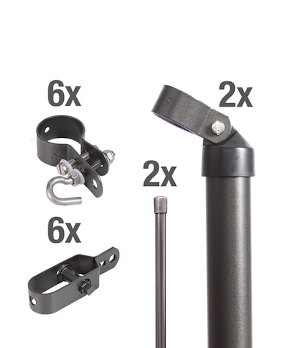 Alberts® Zauneck-Set f.Maschendrahtzäune,feuerverzinkt,m.Bodenh.,f.Höhe: 800 mm 634520