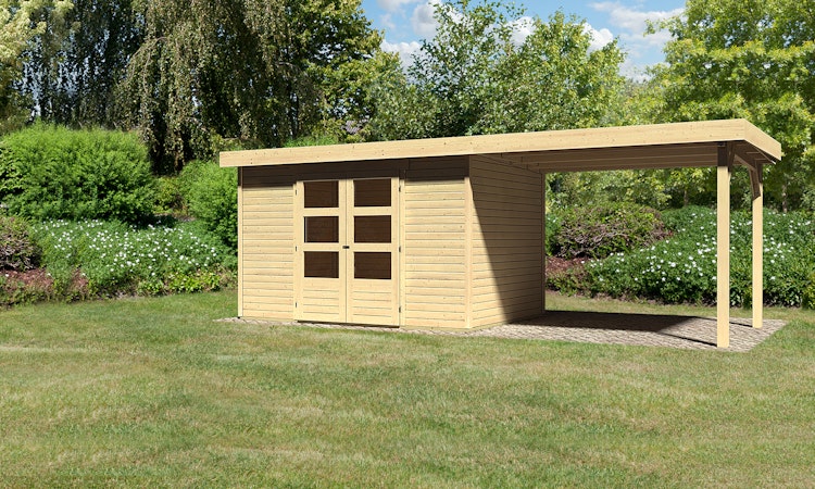 Karibu Woodfeeling Gartenhaus Askola 2/3/3,5/4/5/6 mit 280 cm Schleppdach