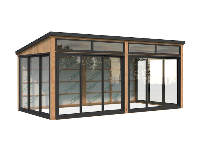 Palmako Glashaus Saga 16,2 m² Slide Plus (Wintergartenanbau inkl. Rückwand)