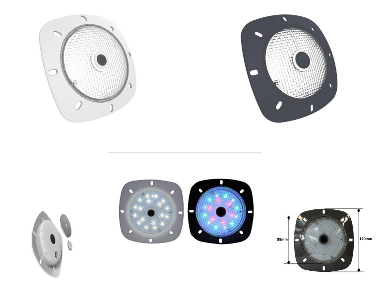 Thumbnail - myPOOL LED-Magnet-Scheinwerfer-Gehäuse: Grau/Licht: Weiß