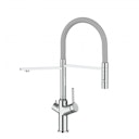 Vorschaubild 3 Wege Wasserhahn Küchenarmatur, BOD, mit 360° schwenkbarem Auslauf, abnehmbare 2 strahl Handbrause, Verchromt / Grau