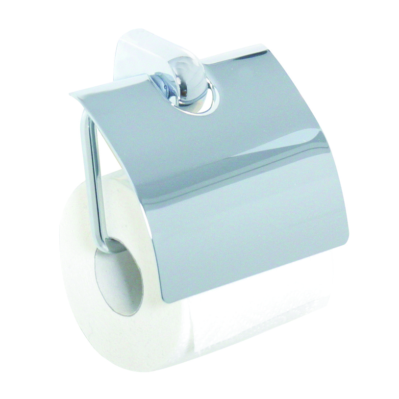 Bravat WC- Papierhalter mit Deckel Metasoft - gedämpfte Absenkung, chrom