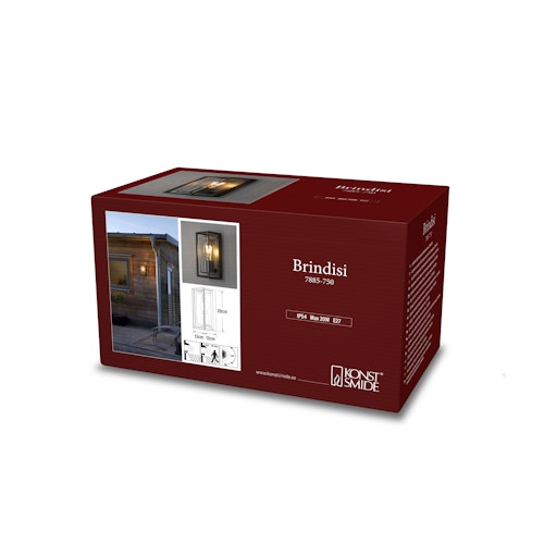 Konstsmide Wandleuchte Brindisi, schwarz, mit klarem Glas (7885-750)