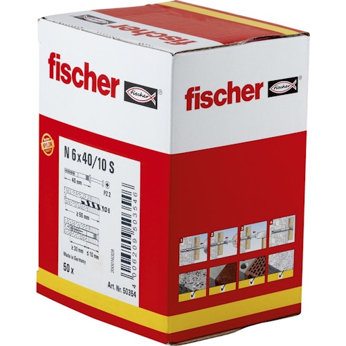 fischer Nageldübel N 6x40/10 S (50 Stück)