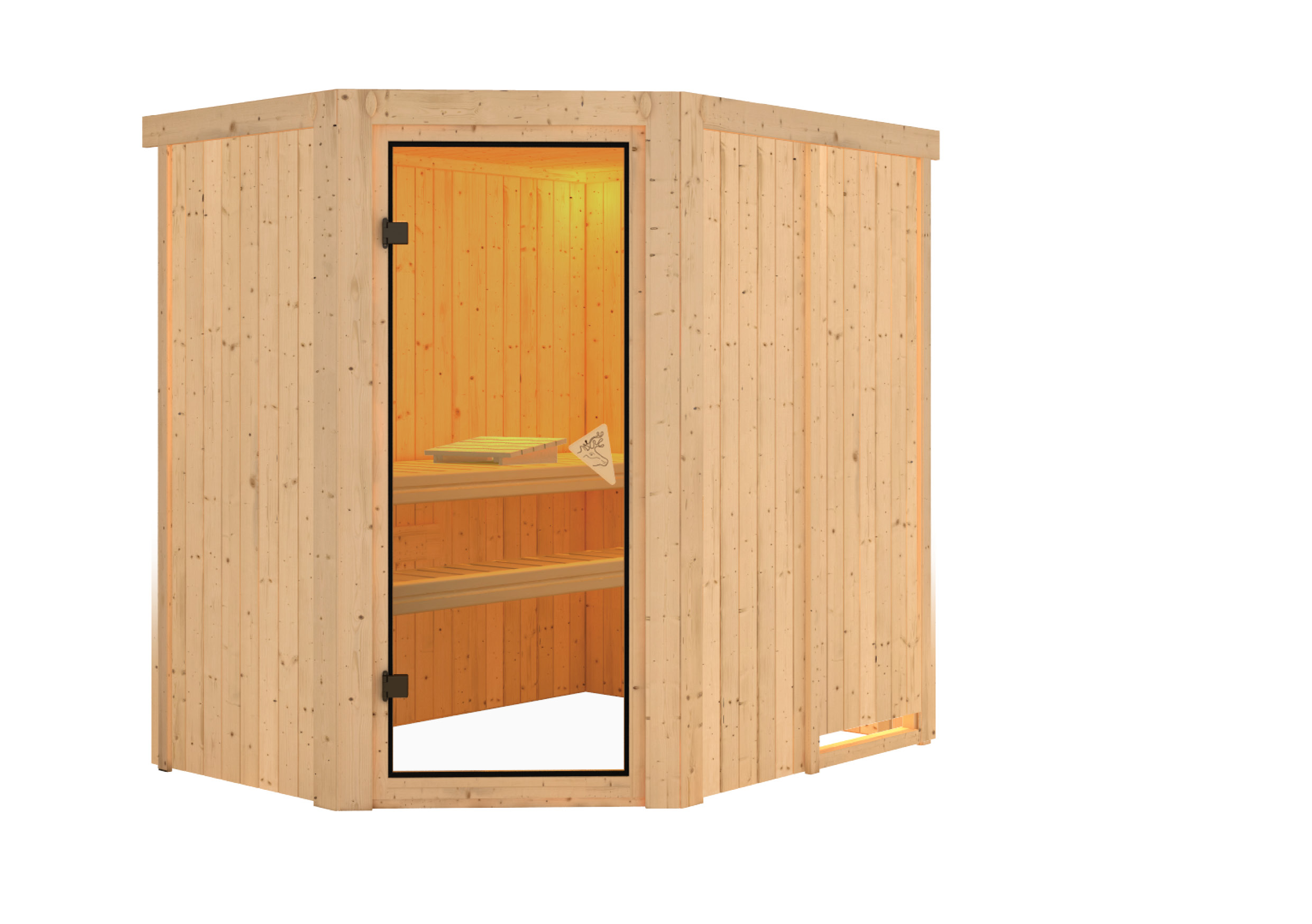 Karibu Sauna Saja-230 Volt-Ohne Ofen-Ohne Dachkranz