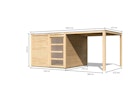 Vorschaubild Karibu Gartenhaus Qubic 2 mit Schiebetür und 270 cm Anbaudach - 19 mm