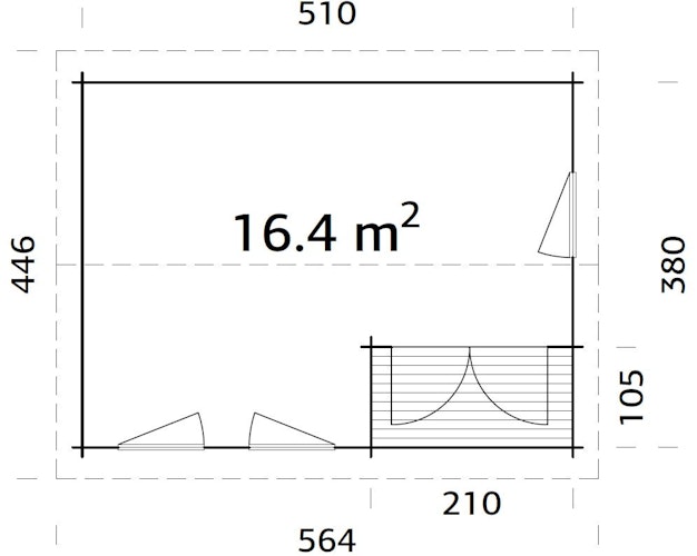 Palmako Gartenhaus Susanna 16,4 m² - 44 mm