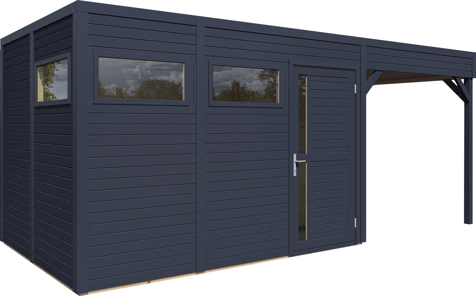 Bertilo Gartenhaus Cubus 3 Lounge - 19 mm anthrazit