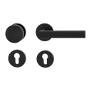 Vorschaubild Griffwerk Wechselgarnitur TRI 134 Schraubtechnik GK3 Rosetten rund Knopf R2 Graphitschwarz R