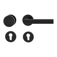 Griffwerk Wechselgarnitur TRI 134 Schraubtechnik GK3 Rosetten rund Knopf R2 Graphitschwarz R