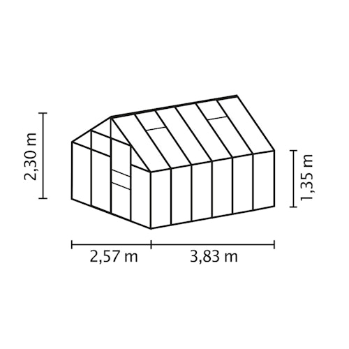 Vitavia Gewächshaus Merkur 9900 inkl. 2 Dachfenstern - 9,9 m²