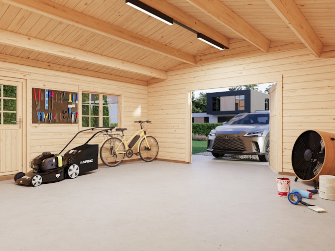 Palmako Garage Roger 27,7 m² - 70 mm - mit Holztor