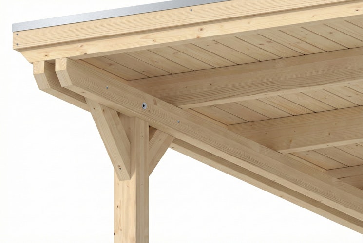 Skan Holz Emsland - Flachdach Carport aus Leimholz Breite 340 cm