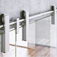 GRIFFWERK offenes Schiebetürsystem R8 vor der Wand-Edelstahl Optik