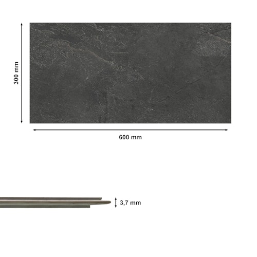 Revét Vinyl Wandfliese Slate Matt 60 x 30 cm