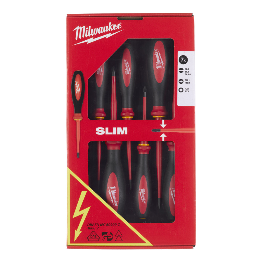 Milwaukee Slim-Schraubendreher VDE Set 7-tlg. 4932471453