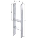 Vorschaubild Alberts® H-Pfostenträger 400x80x8mm Gesamtlänge 800mm für verschiedene Pfostenstärken
