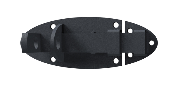 Alberts® Schlossriegel Ovado,m.flachem Griff,verz.,graphitgrau beschichtet,Platte 90x44mm