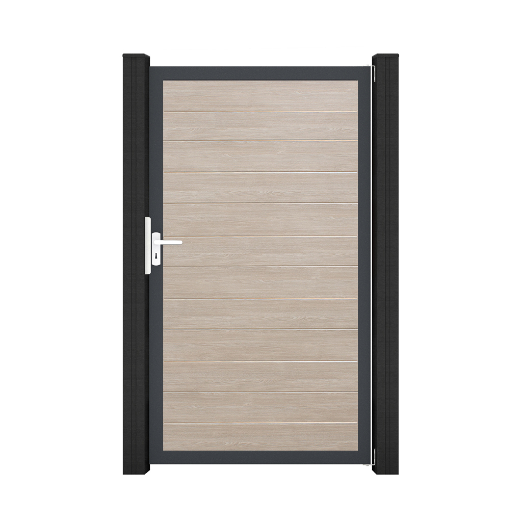 GroJa BasicLine PVC Stecksystem schmal Universal Einzeltor mit Anthrazitrahmen sheffield_oak