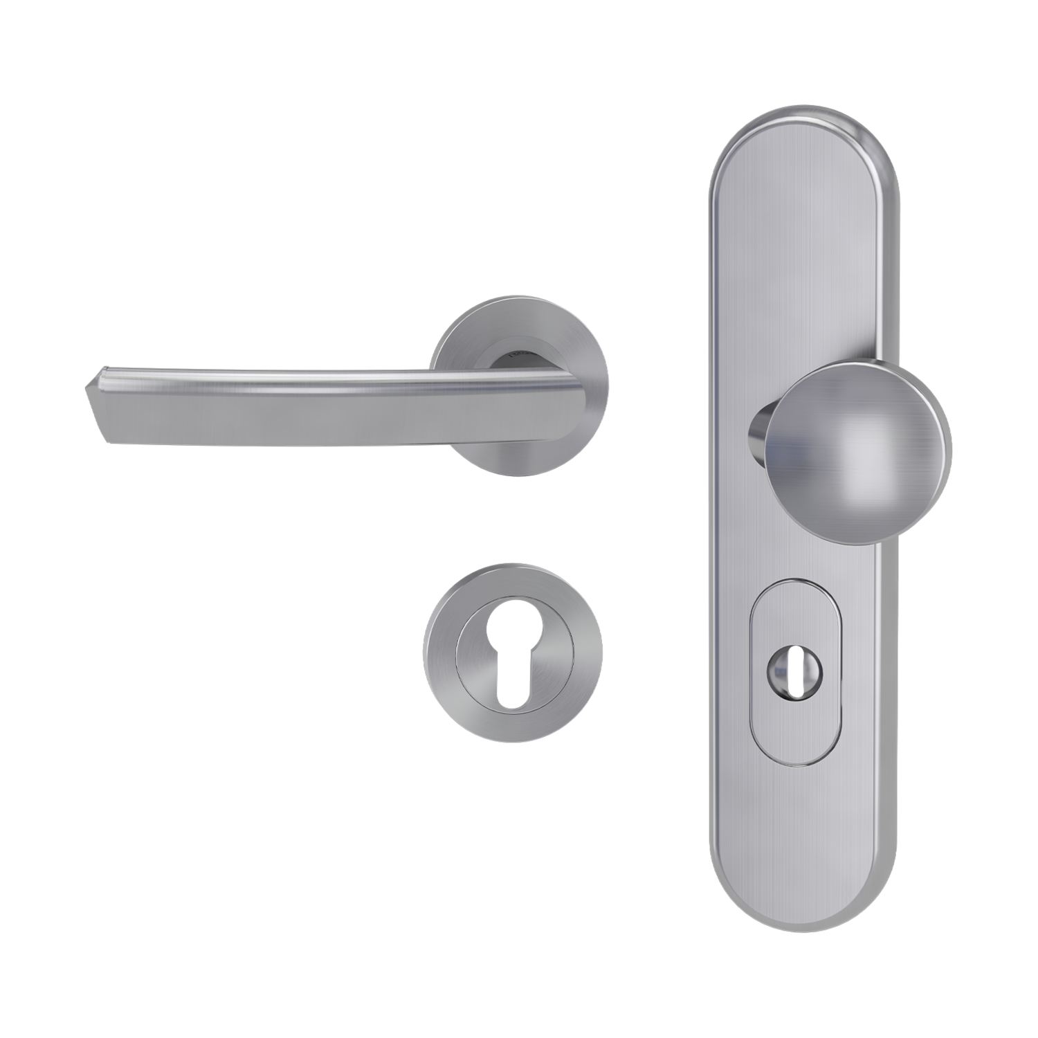 Griffwerk Kombi-Schutzbeschlag TITANO SB_882 mit Griff JETTE CRYSTAL 72mm Zylinderabdeckung Tür 38-50mm L CRYSTAL Edelst...