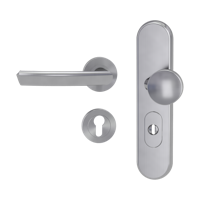 Griffwerk Kombi-Schutzbeschlag TITANO SB_882 mit Griff JETTE CRYSTAL 72mm Zylinderabdeckung Tür 38-50mm L CRYSTAL Edelstahl matt