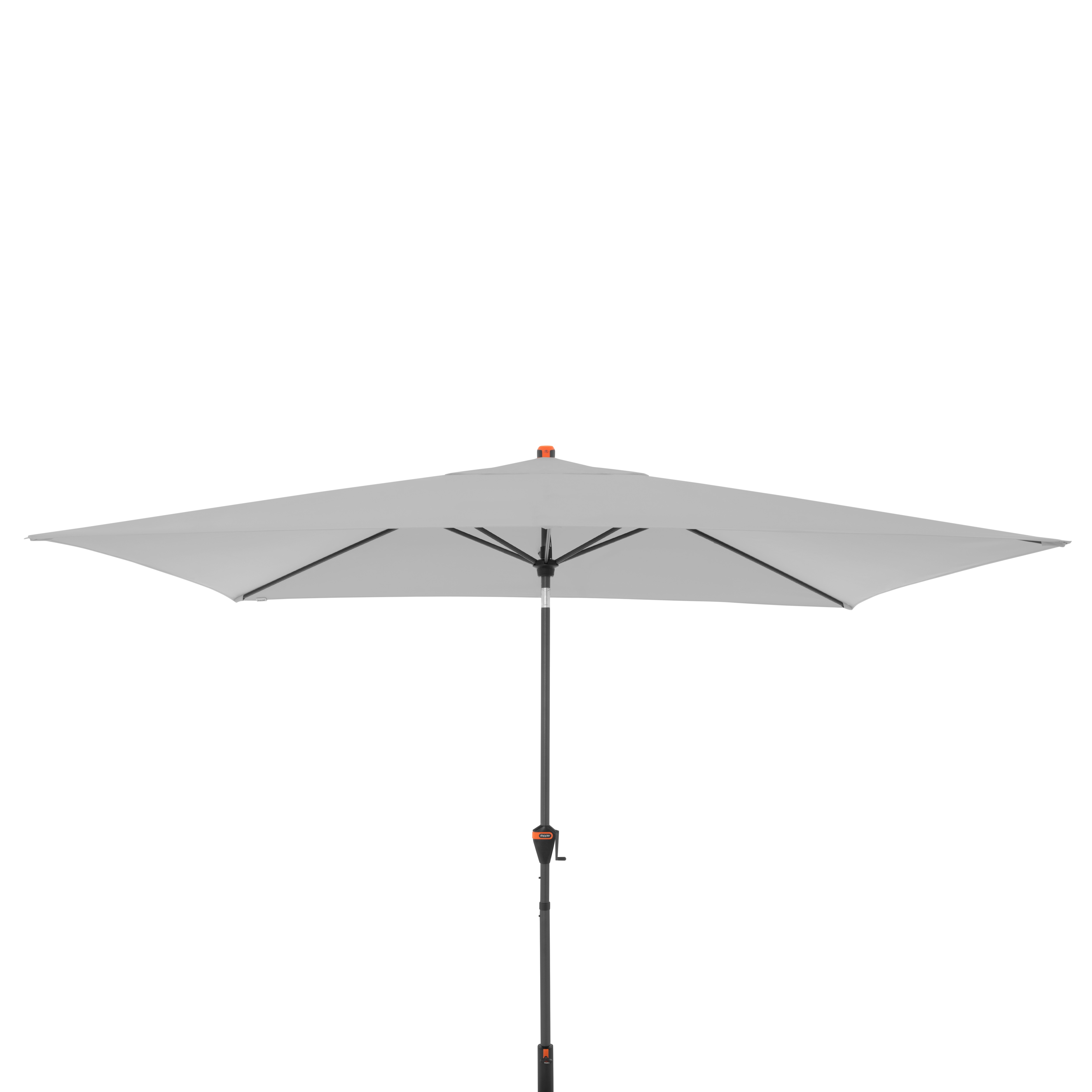 doppler Mittelmastschirm myZONE 300 x 200 Auto Tilt, Aluminium Anthrazit / 100 % Polyester 180 g/m² Hellgrau