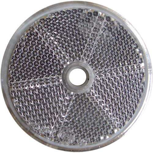 2 x Rückstrahler Ø 60 mm, weiß, zum Kleben