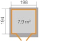 Vorschaubild Weka 19 mm Gartenhaus 325 A 198 x 194 cm Aktionsangebot