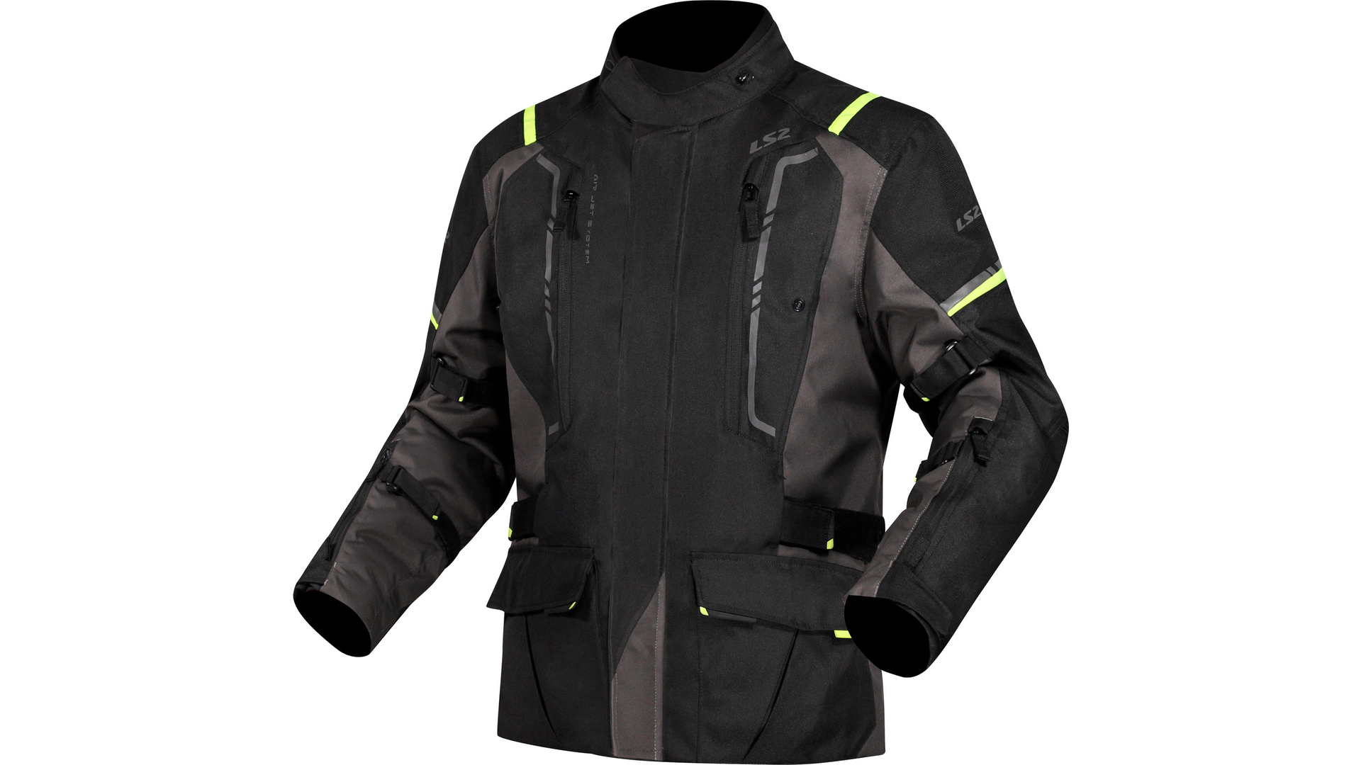 LS2 Narvik Jacke Schwarz / Grau / Neongelb Herren Gr.3xl