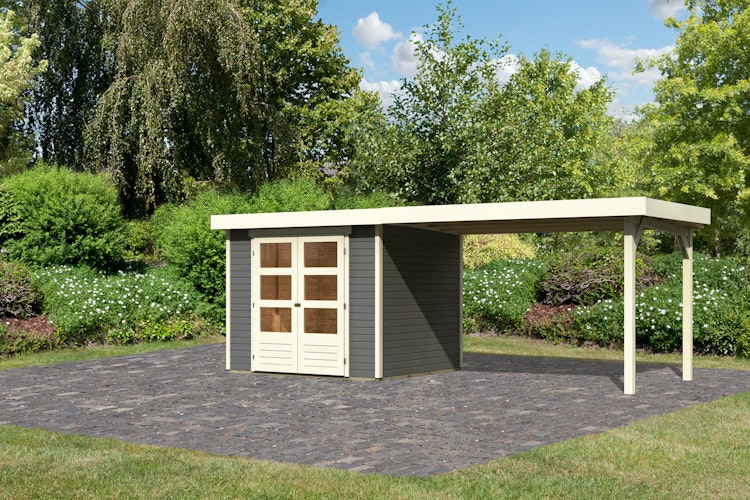 Karibu Woodfeeling Gartenhaus Askola 2/3/3,5/4/5/6 mit 280 cm Schleppdach