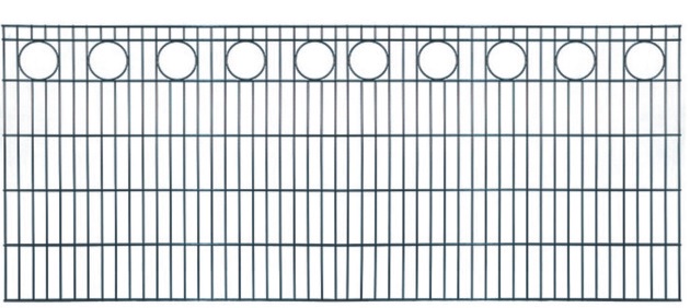 RONDO Schmuckzaun RAL 7016 anthrazit 2510 x 800 mm, MW 200/50, Stäbe 6/5/6 mm fvz.