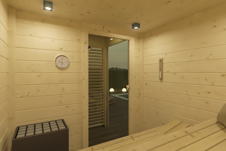 Skan Holz Saunahaus Helsinki 2 - 45 mm Blockbohlen