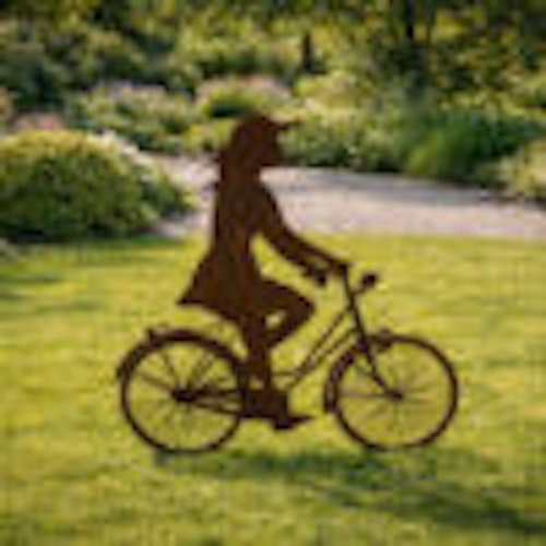 Badeko Deko-Fahrradfahrerin „Annelies“ in Edelrostoptik