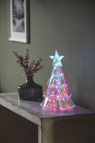 Konstsmide Weihnachtsbeleuchtung 3D Weihnachtsbaum mit Stern in kristalloptik, 80 RGBLEDs
