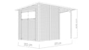 Bertilo Gartenhaus Pent Modern 3 Plus inkl. Anbaudach - 18 mm