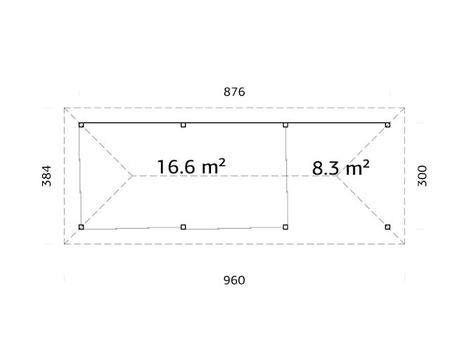 Palmako Pavillon Bianca 24,9 m² Set 518 Slide Plus mit Isolierglas-Schiebetüren