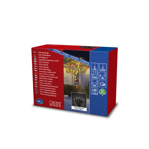 Konstsmide Weihnachtsbeleuchtung  Micro LED Lichterkette 120 bunt. GL2904