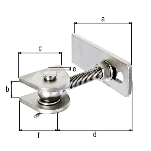 Alberts® Torband für 180° Öffnung,lang,VA,z.Anschweißen,Gew.M20