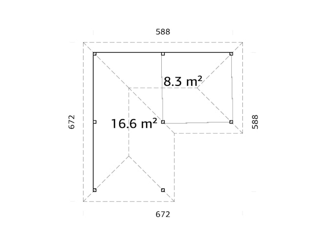 Palmako Pavillon Bianca 24,9 m² Set 212 Slide - 28 mm