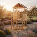 Vorschaubild EXIT Panorama 550 Holzspielhaus mit Rutsche, Matschküche und Sandkasten